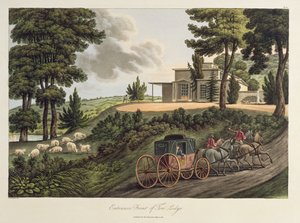 Frente de entrada a Tew Lodge, ilustración de Observations on Laying Out Farms in the Scotch Style, publicado en 1811 de John Claudius Loudon